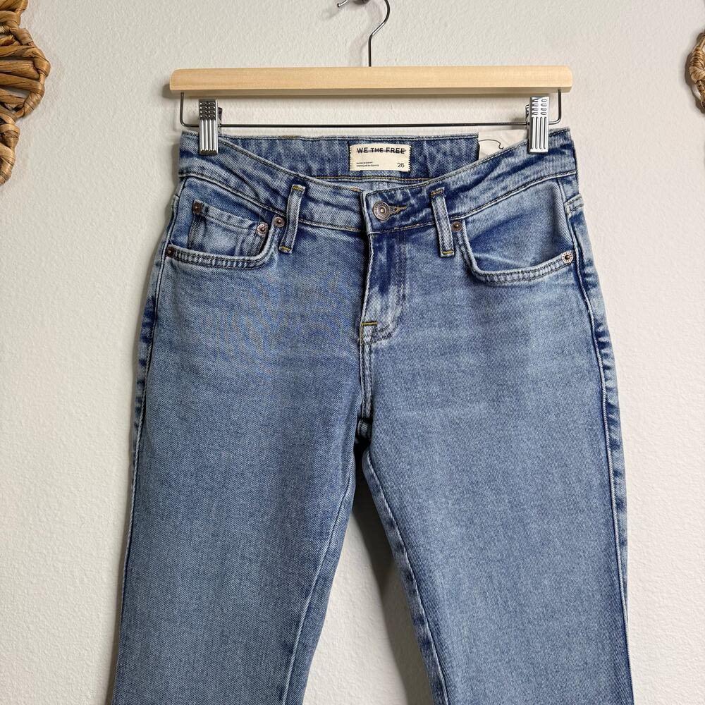 Free People flare pants low-rise jeans stretchy boho bell bottoms 26 - Picture 4 of 9